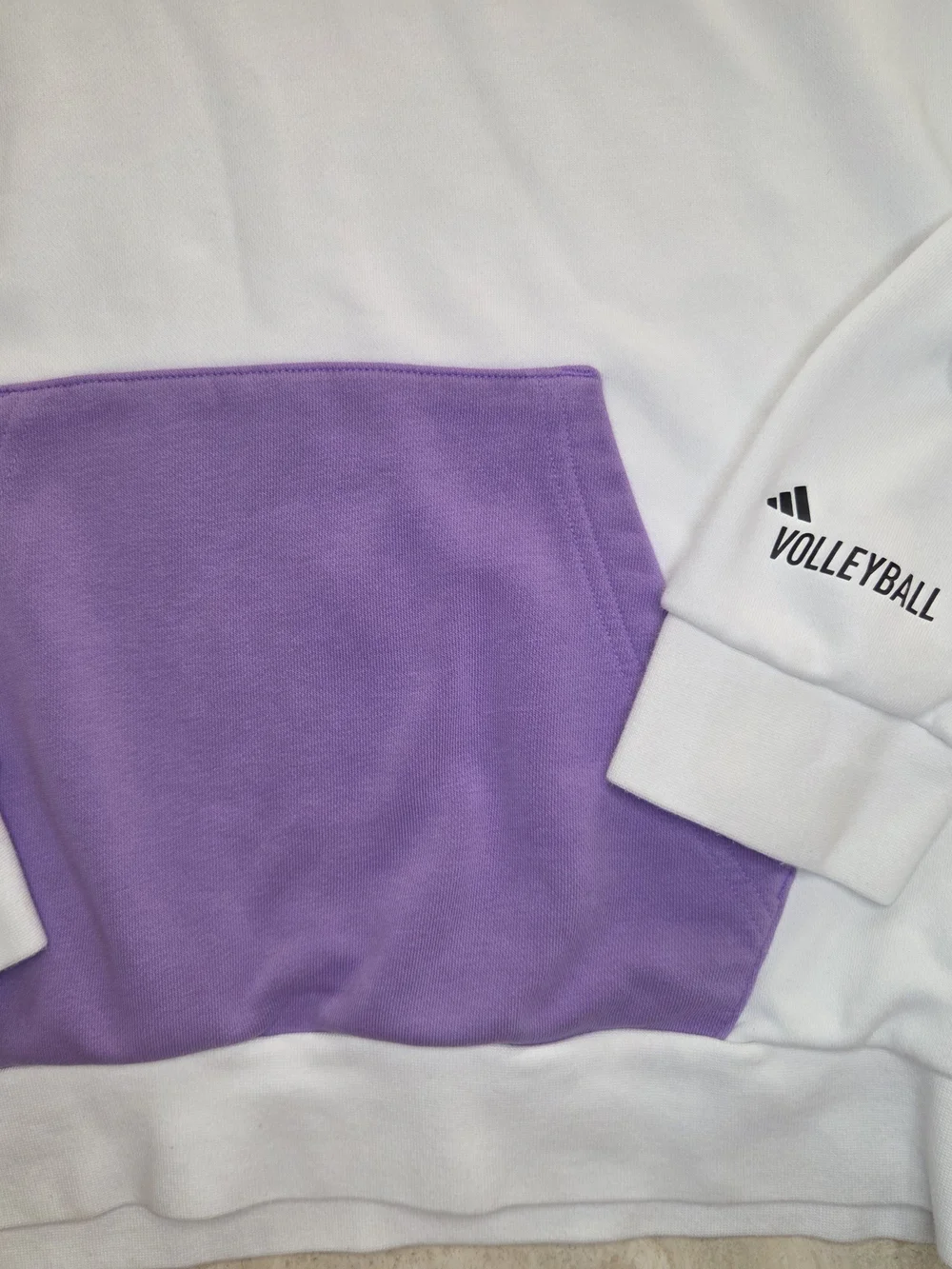 Adidas Volleyball Graphic Retro Hoodie White & Purple Medium Like New